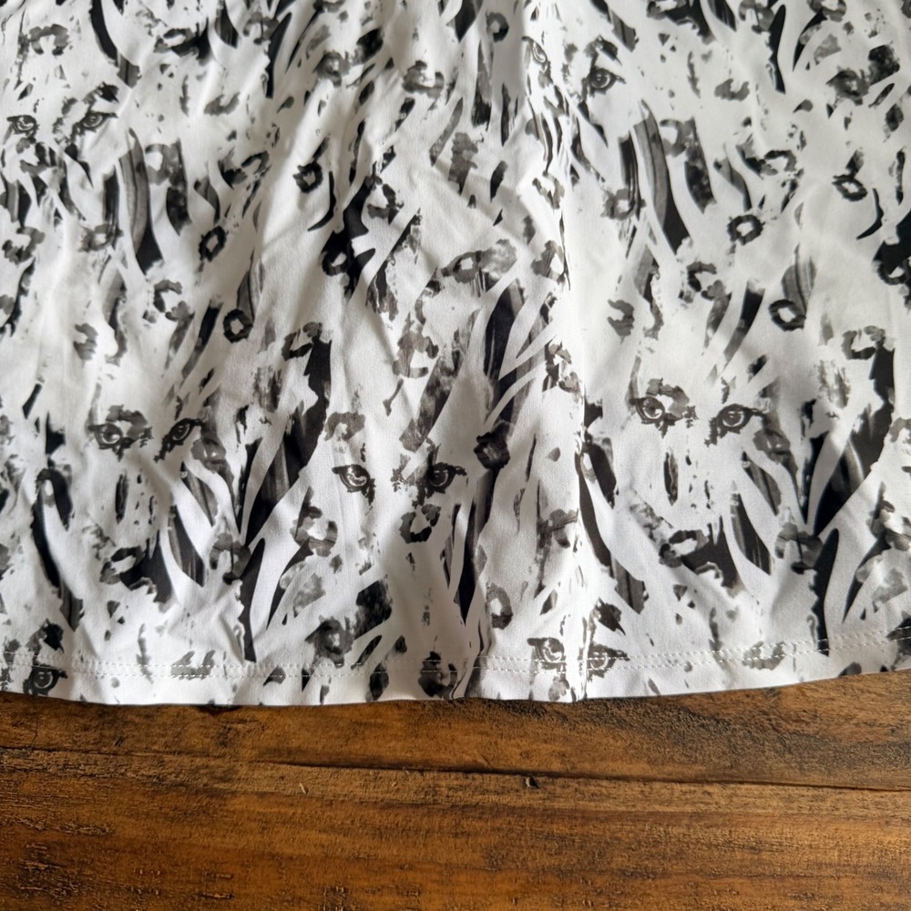 Puma Golf Womens White Black Animal Print Performance Skort XL Built-in Shorts - Picture 3 of 11